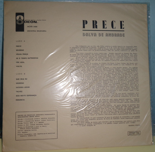 Dalva De Andrade - Prece (1961) (lp) (Usado)