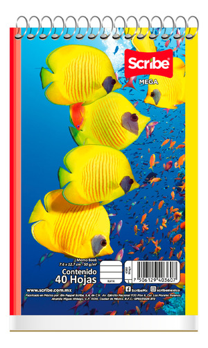 Libreta De Notas Scribe Mega Raya Contenido 40 Hojas