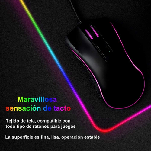 , Alfombrilla Tapete Para Mouse Gamer 80x30 Rgb Impermeable