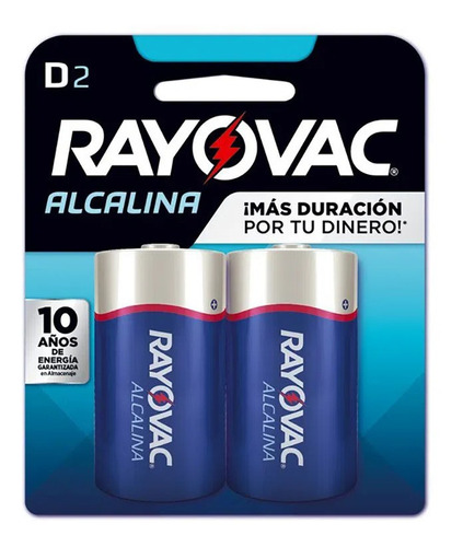Pilas Alcalinas D Rayovac Pack 2 Pilas De Alta Energia