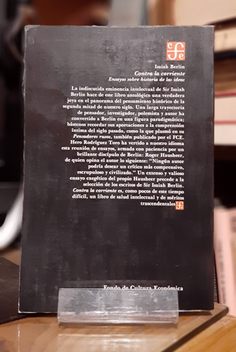 Libro Isaiah Berlin Contra La Corriente Historia D Las Ideas (Usado)