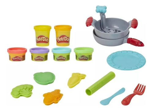 Pasta modelar Kitchen Creations, 6 colores, Play-doh, varios colores
