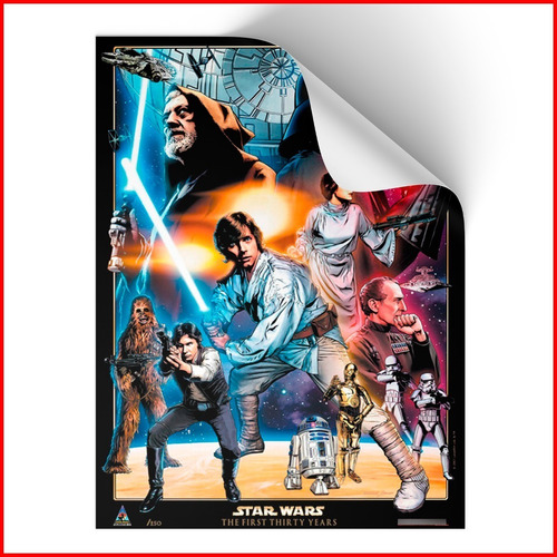 Poster Adherible Películas Star Wars Retro 70´s #2 - 52x35cm