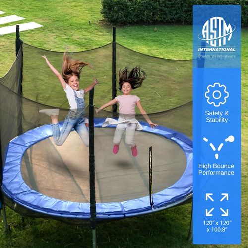 Trampolín Brincolín Premium De 8 Pies 2.5m Grande Serenelife Negro Azul