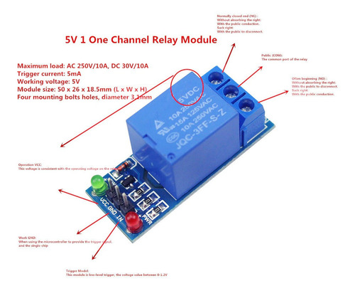 Imagen 6 de 7 de Lote 5 Reles Placa Bornera Arduino Dc 5v Ac 220v 10a Emn