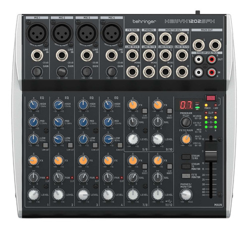 Mixer Behringer Xenyx 1202sfx de 12 canais com efeitos