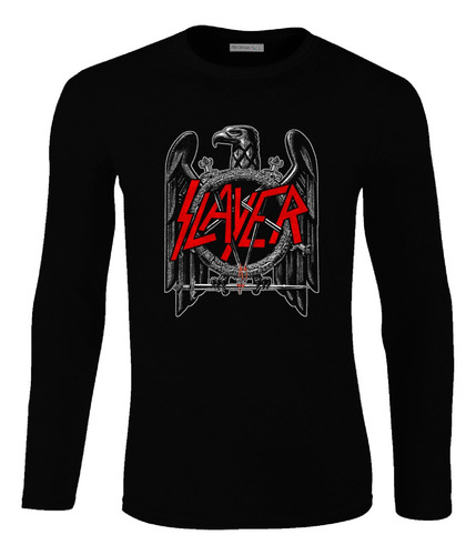 Camiseta Manga Larga Hombre Slayer Rock Metal Lbo2