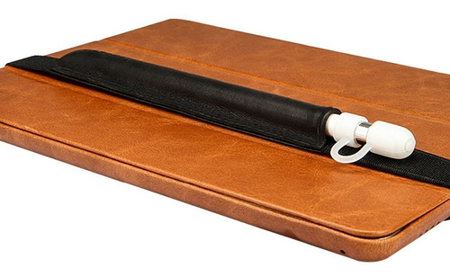 Case De Couro Preto + Protetores Silicone iPad Apple Pencil