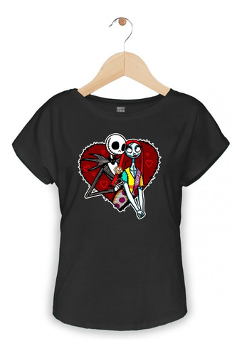 Playera Jack Skellington Y Sally - Mujer - Cuello Redondo