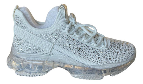 Tenis Steve Madden Maxima-r White Mult Blancos Con Brillos