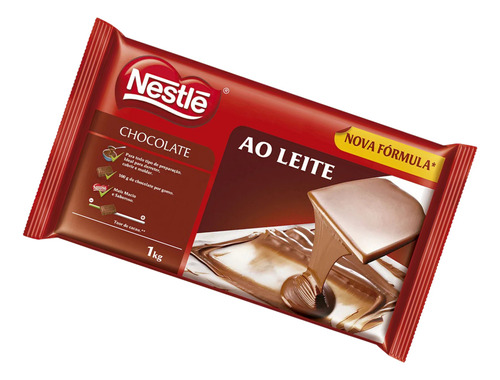 Chocolate Ao Leite Nestle 1kg Barra Chocolate Nestlé