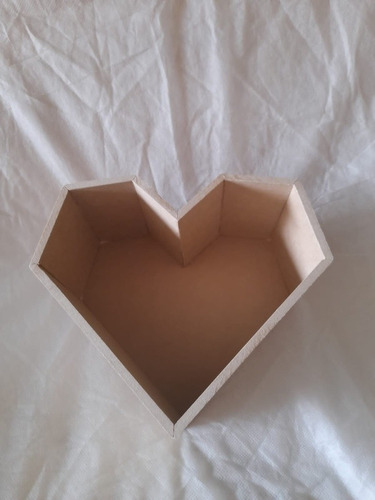 Caja Mdf Corazón Con Tapa Paquete 10 Piezas