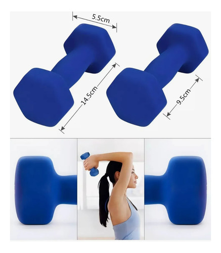 Par Mancuernas 2kg Ejercicio Pilates Yoga Gym Fitness Mixto