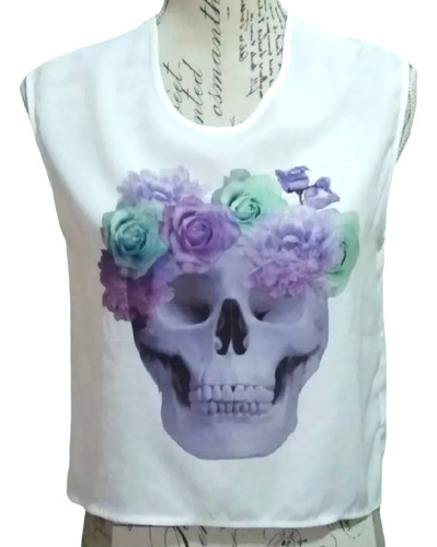 Blusa Calavera Divided Talla S Nueva 