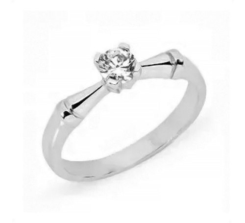 Anel Solitário Ouro Branco 18k/750 Com Diamante De 10 Pontos