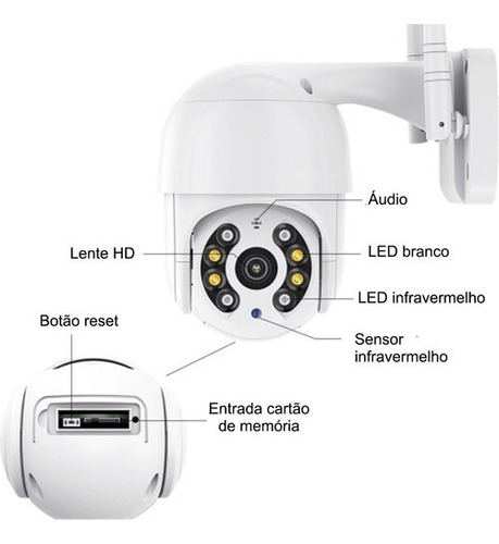 Kit 2 Cameras Ip Icsee Wifi A8 + 2 Cartões Memória Sd 64gb
