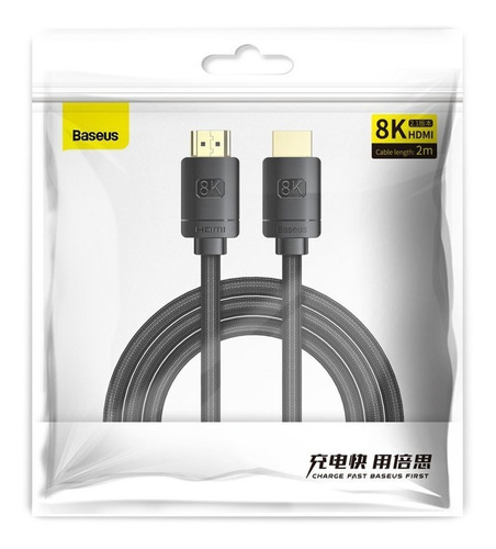 Imagen 11 de 12 de Cable Adaptador Alta Definición Hdmi/hdmi 8k 2m Negro Baseus