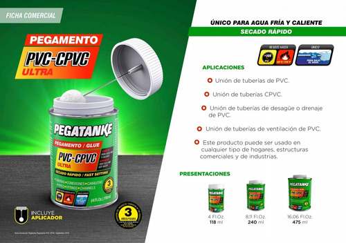 Pega Pvc - Cpvc Ultra Pegatanke Ptk 25ml C/aplicador