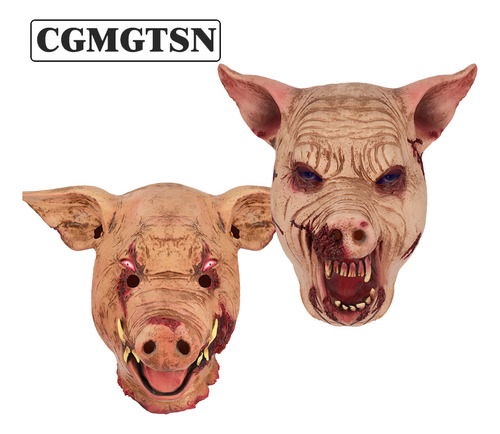 Máscaras De Látex Cos Bullets Of Justice Horror Con Espeluznantes Cabezas De Cerdo