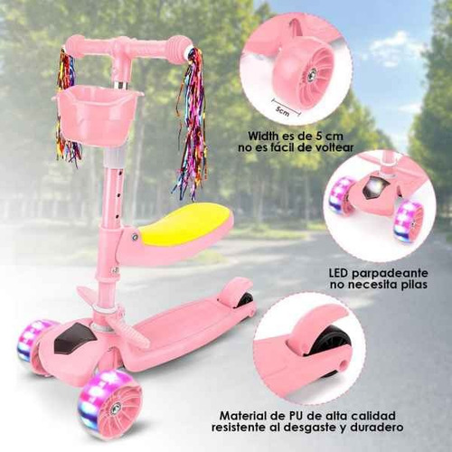 Monopatin 3 Ruedas Con Luces Led Y Reproductor De Música Int