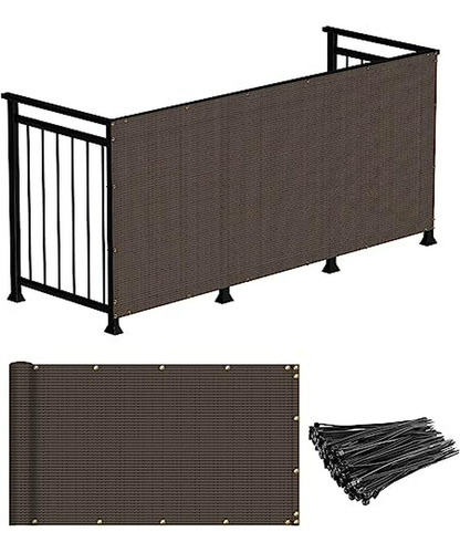 Malla Privacidad Balcones Y Decks 3'x32' Con Zip Ties Marrón