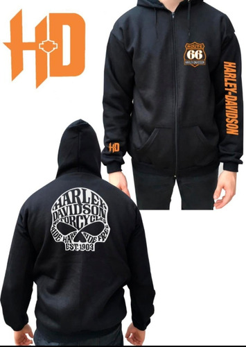 Campera Harley Davidson Calavera Algodon Frisado Unisex