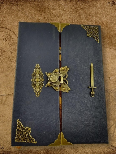 Imagem 7 de 7 de Grimório Maçom Artesanal Azul Compasso