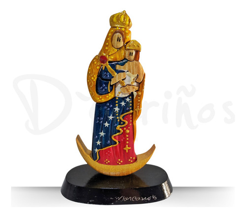Virgen De La Chinita En Madera De Pino