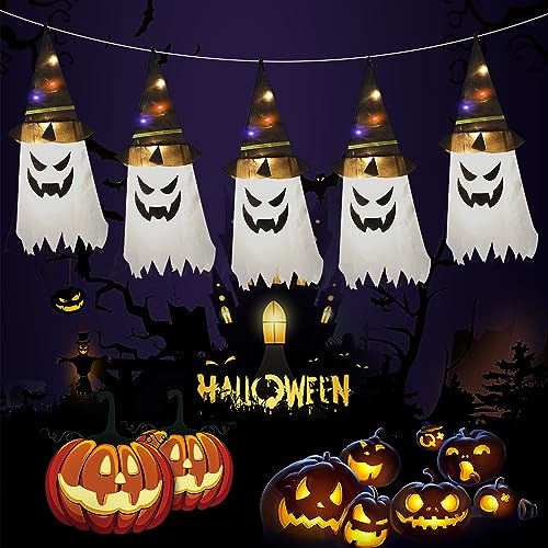 5 Decoraciones De Fantasmas De Halloween, Luces Espeluz...