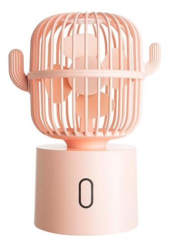 Ventilador De Escritorio Personal Diseño Cactus Rosa