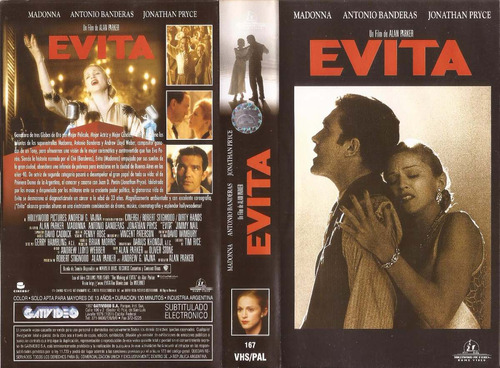 Evita Vhs Madonna Antonio Banderas Alan Parker 1996