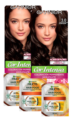 Kit Coloracion Para El Cabello 3.0 Corintensa + 3 Hair Food