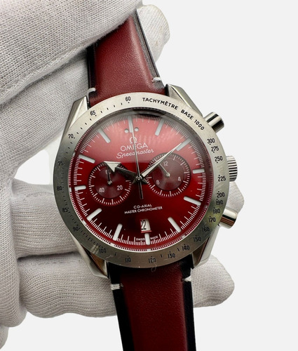 Reloj Premium Speedmaster Heritage Cuarzo  Rojo Piel (Reacondicionado)