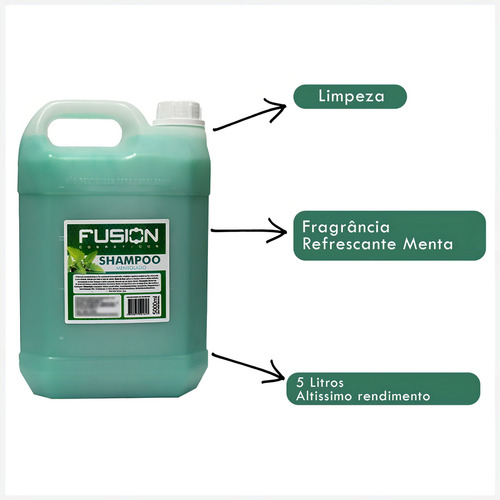 Shampoo E Condicionador Mentolado 5 Litros - Fusion - Promo!
