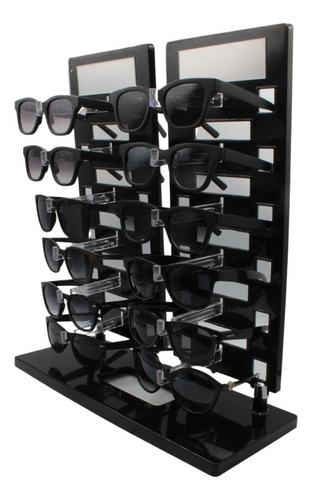 Expositor Torre Para 12 Óculos Com Espelhos Ep12 Preto