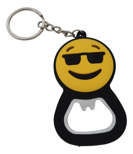 Emoji Feliz Precioso Llavero Destapador Metal Latex 0615