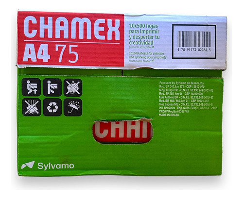 Papel Chamex Caja A4 75 Grs. X 10 Resmas