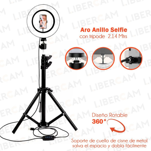 Aro Anillo Selfie Luz Led Trípode 1.88m Ring Light Celular