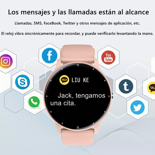 Reloj Inteligente Mujere Hombre Deportivo Llamada Bluetooth