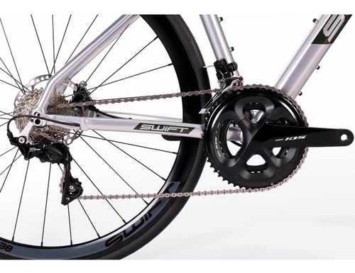 Bicicleta Swift Enduravox Evo 51 con pedal Shimano 105 R7000, color plateado, marco talla M