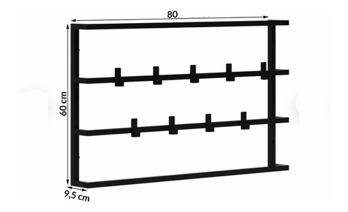 Perchero De Pared Minimalista Moda 9 Ganchos Hierro Único