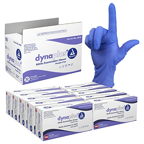 Dynarex Dynaplus Guantes De Examen Desechables De Nitrilo, S