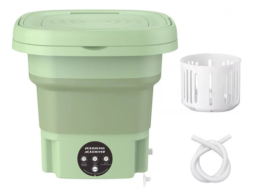 Lavadora Portátil 8l Plegable Eléctrica Multifuncional Verde