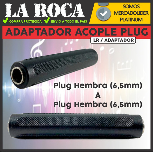 Imagen 3 de 9 de Adaptador Acople Plug Hembra 6.5 A Plug Hembra 6.5