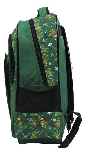 Mochila Costas Esquadrão Das Tartarugas Ninjas Yepp Escolar Cor Verde