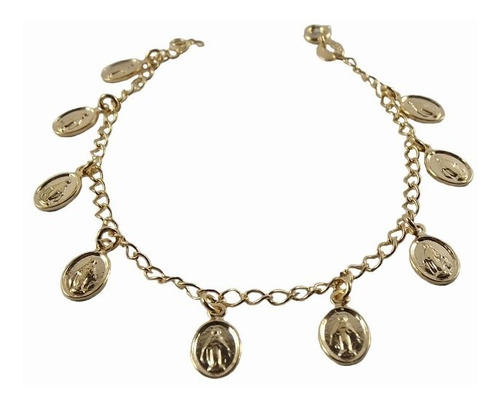 Pulsera Virgen De Los Rayos Enchapado En Oro 18k