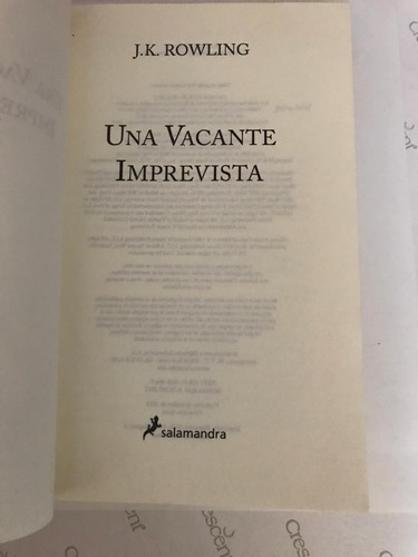 Una Vacante Imprevista J.k. Rowling