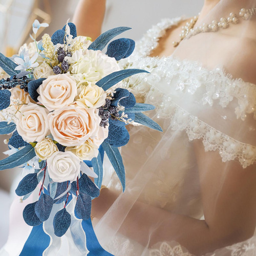 Ramo De Boda Para , Flores De Seda, Romántica, Estilo C