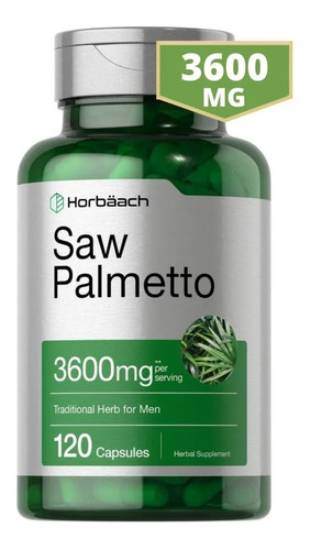 Saw Palmetto 3600mg 120 Capsulas Prostata Caida Del Cabello