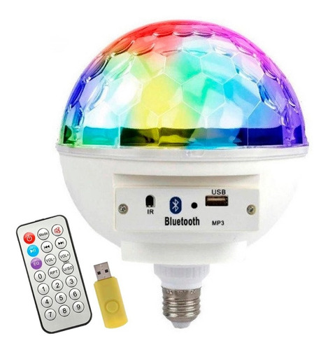 Bola Lampara Led Rgb Audioritmica Usb Luz Parlantes Pendrive